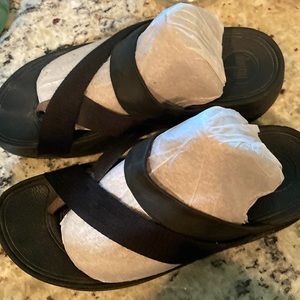 FITFLOP SLING Women toe loop textile platform sandal size 9 or 39